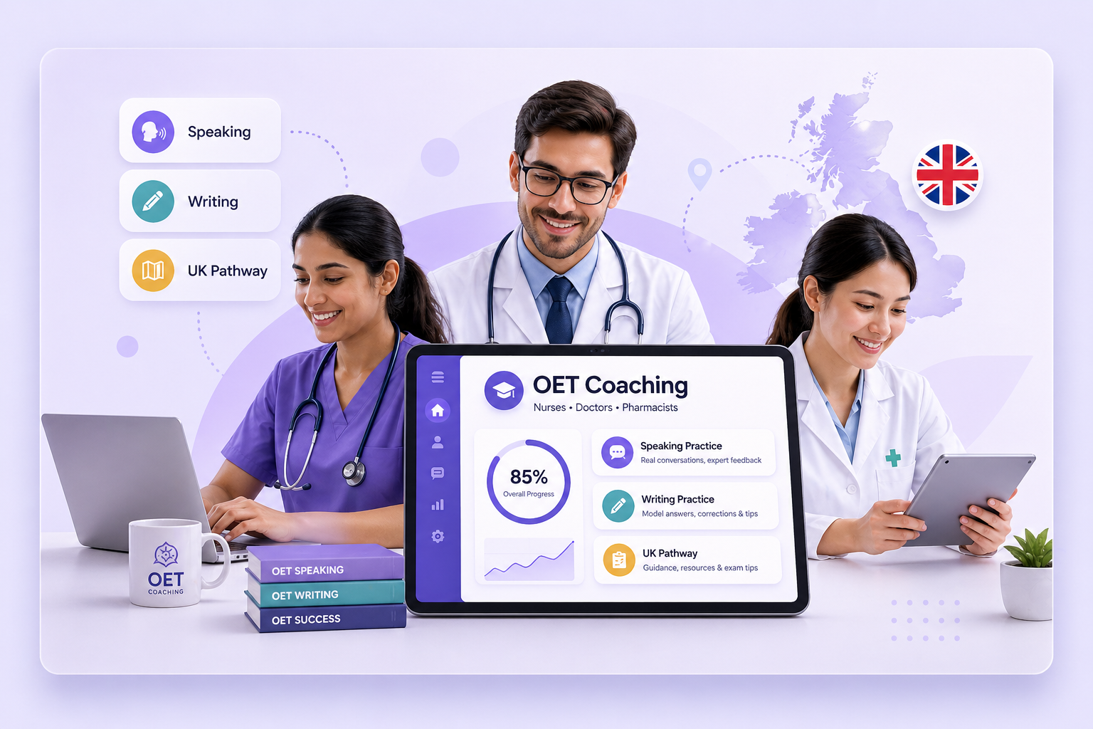 OET coaching banner for healthcare professionals