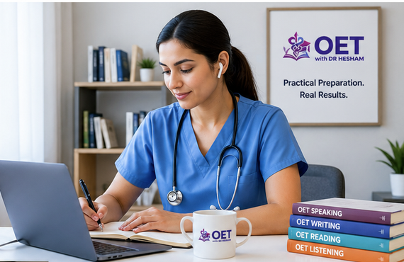 OET coaching and UK pathway guidance visual